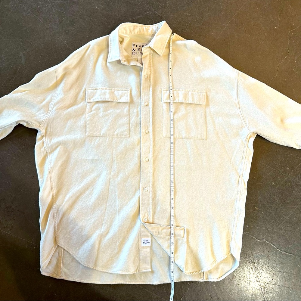 NWT - Frank & Eileen McCloghlin Cotton Flannel Shirt Jacket - Cream - XS / S - Picture 7 of 14